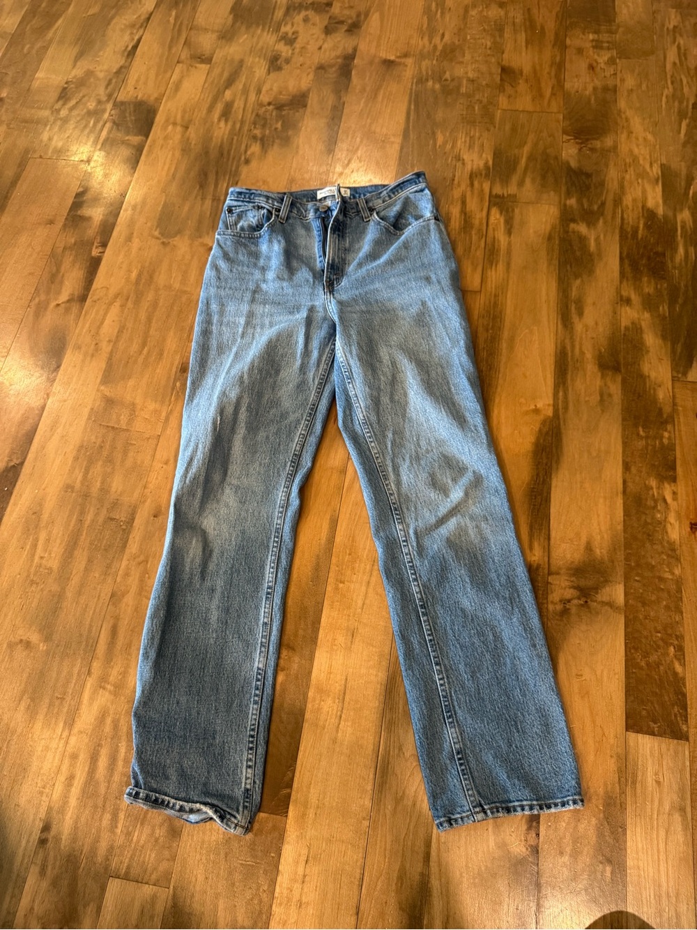 Abercrombie & Fitch Women's Light Blue Straight Jeans